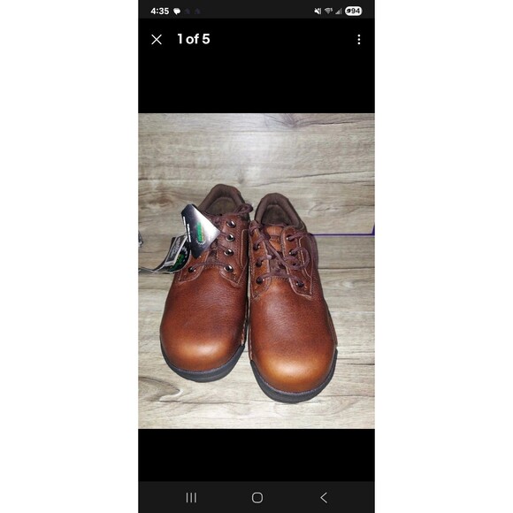 Womens Hytest Opanka Brown Lace-Up Size 11 Wide Steel Toe - Picture 1 of 5